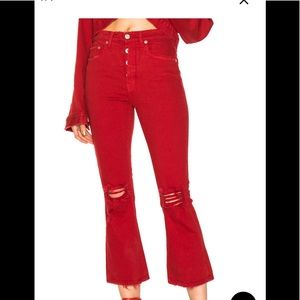 Adaptation Mica kick crop flare high rise jeans